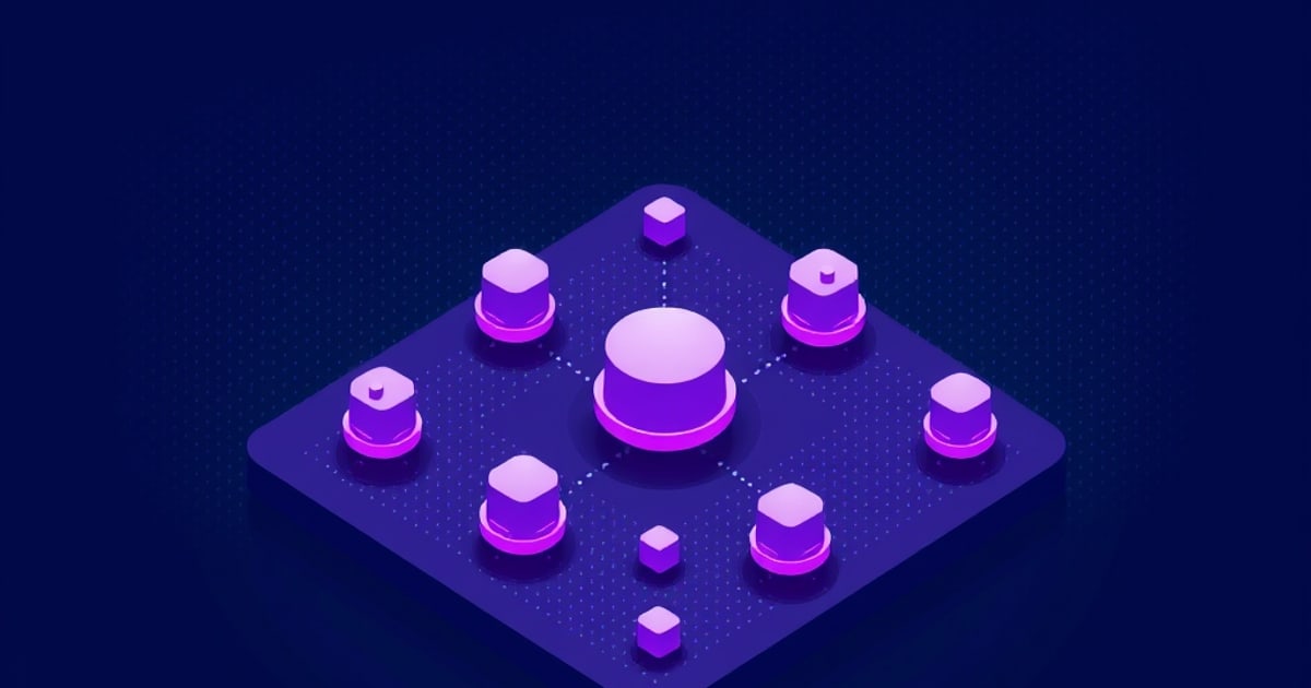 Isometric inference cost optimization showing dynamic batching, demand-signal autoscaling, and spot-instance allocation